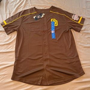 Mens Majestic San Diego Padres Jersey Brown (Blank Back) Multiple Sizes